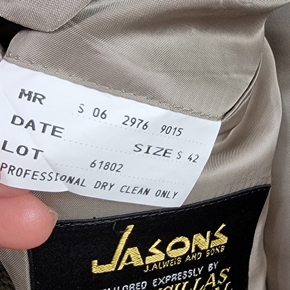 Mancillas International For Jason's Textured Olive Blazer Mens Size 42s View 4